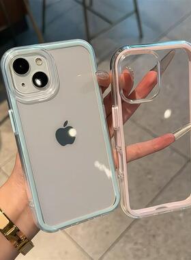 小清新女白色透明边框二合一适用小米15sPro手机保护壳Civi4pro红