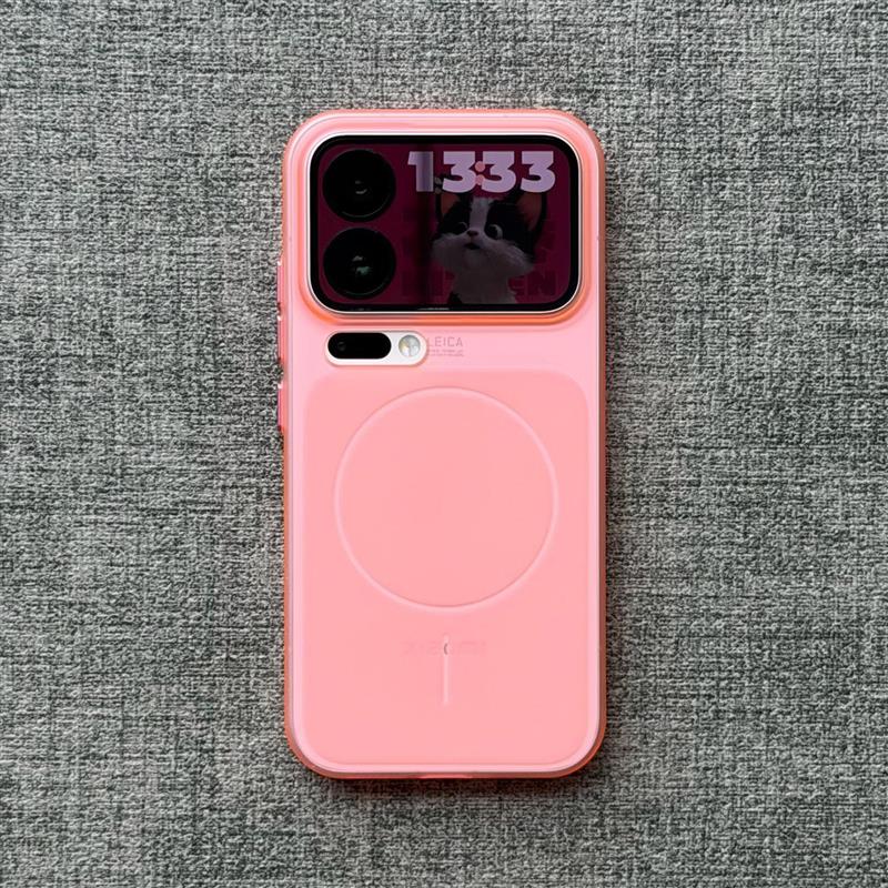 ins磨砂果冻粉色磁吸硬壳Air适用iPhone16苹果17promax手机壳15plus裸机14简约13半透明12小米17金属按键超薄