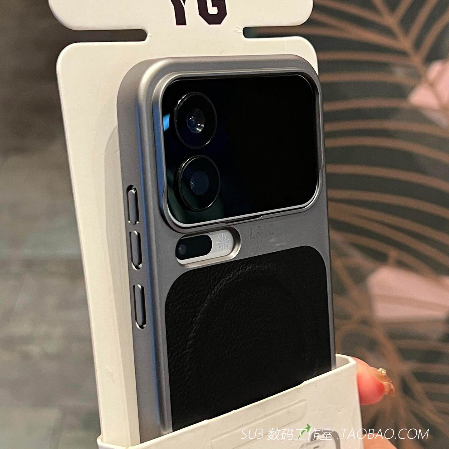 磁吸充电皮质荔枝纹拼接适用小米17pro手机壳17promax黑色简约高级感不沾指纹电镀硬壳magsafe防摔全包防摔