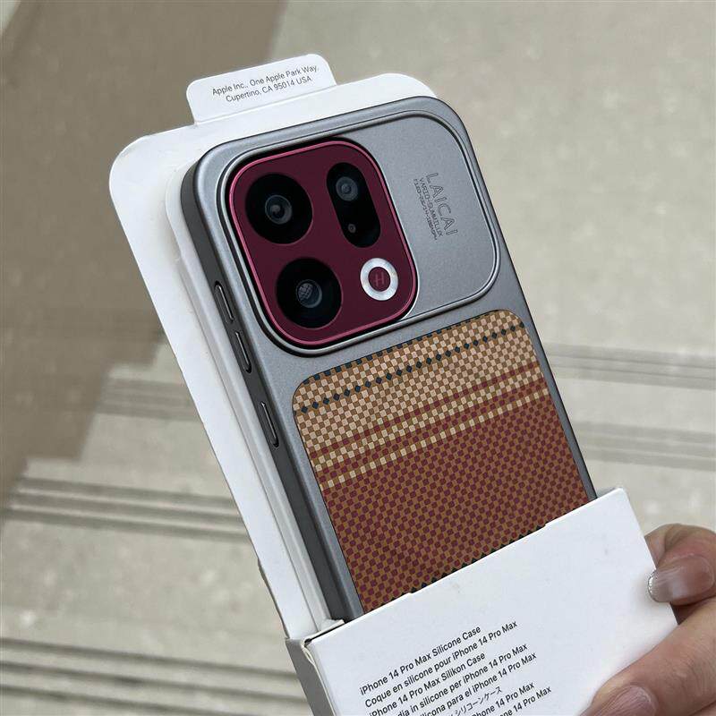 凯夫拉纹秒变17相框磁吸适用oppoFindx9pro小米17promax手机壳钛