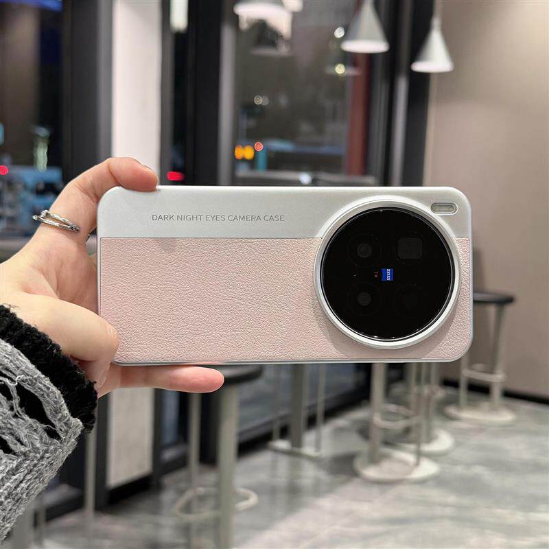 少女粉荔枝纹素皮秒变相机适用vivoX300手机壳OPPOfindx9Pro新X20