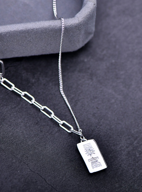 足银999纯银十字项链暴富防过敏