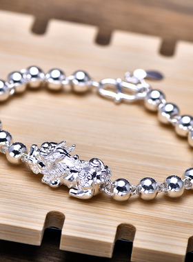 男女999纯银百搭貔貅手链防过敏