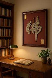 三叶虫化石燕子石挂件天下第一福佛舍得地图礼品收藏家居泰山石