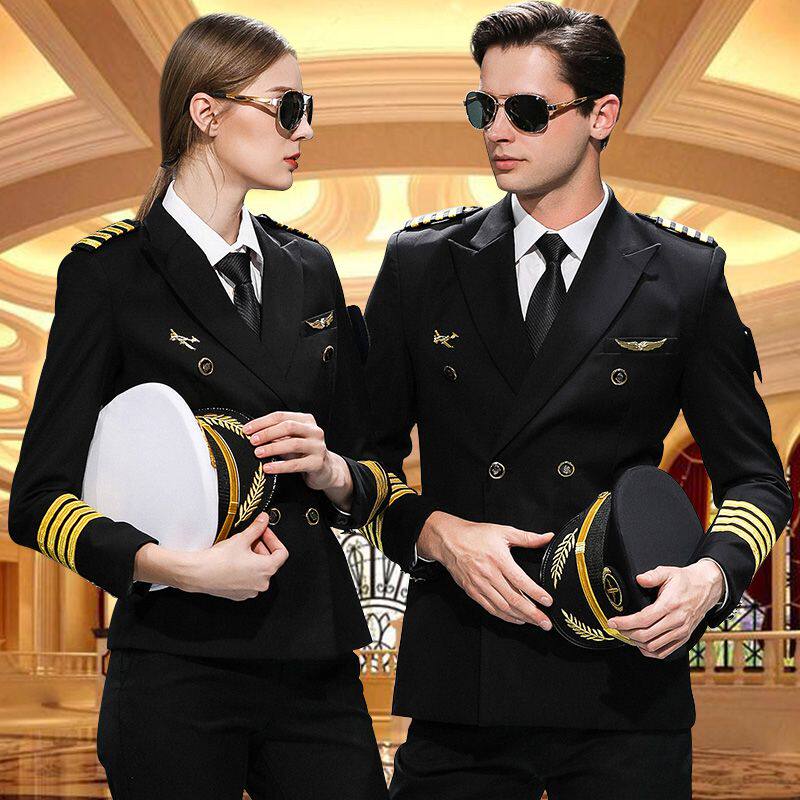 秋季酒店职业装空姐西服套装女机长服航空乘务员工作服空少制服男