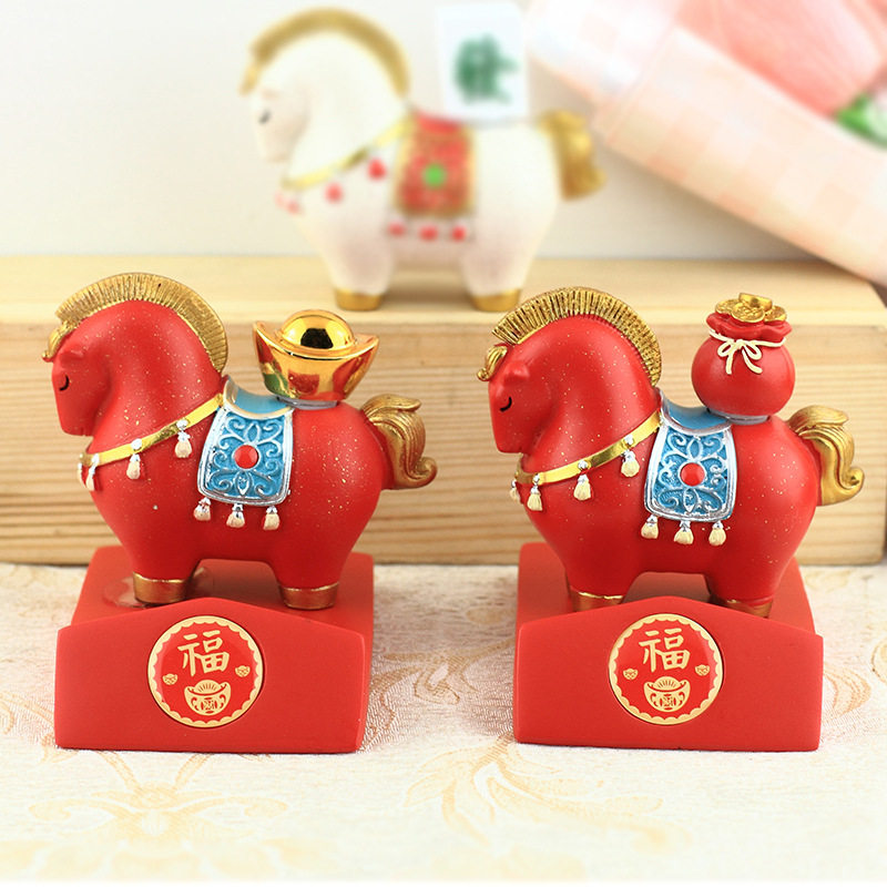 国潮生肖马手机支架马上发财摆件高档伴手礼家居桌面装饰品吉祥物