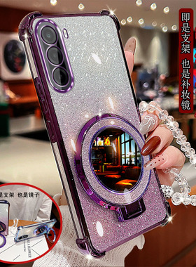 适用于一加turbo6x手机壳PYS110四角气囊防摔保护6xpro套圆形镜子支架PYR110镜头全包新款软胶网红女款时尚风