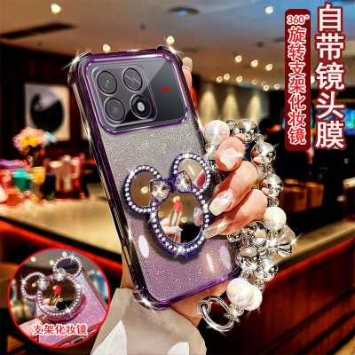 适用于荣耀Win2手机壳BRM-AN00水钻米奇旋转支架镜子防摔保护套镜头全包网红女款时尚奢华风新款潮流四角加厚