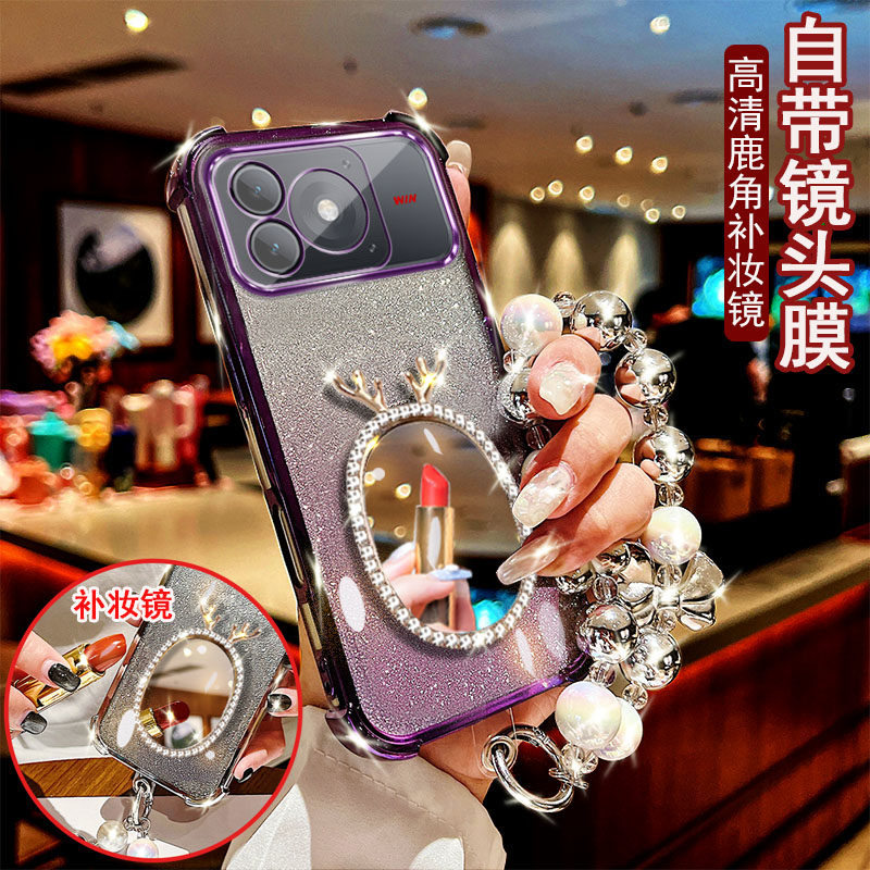 适用于荣耀Win Turbo2手机壳BRS-AN00高清鹿角镜子女款防摔套镜头全包网红时尚奢华风新款潮流四角加厚软硅胶