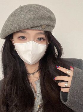 2026羊毛呢大头围贝雷帽子女秋冬季新款韩版网红显脸小保暖画家帽