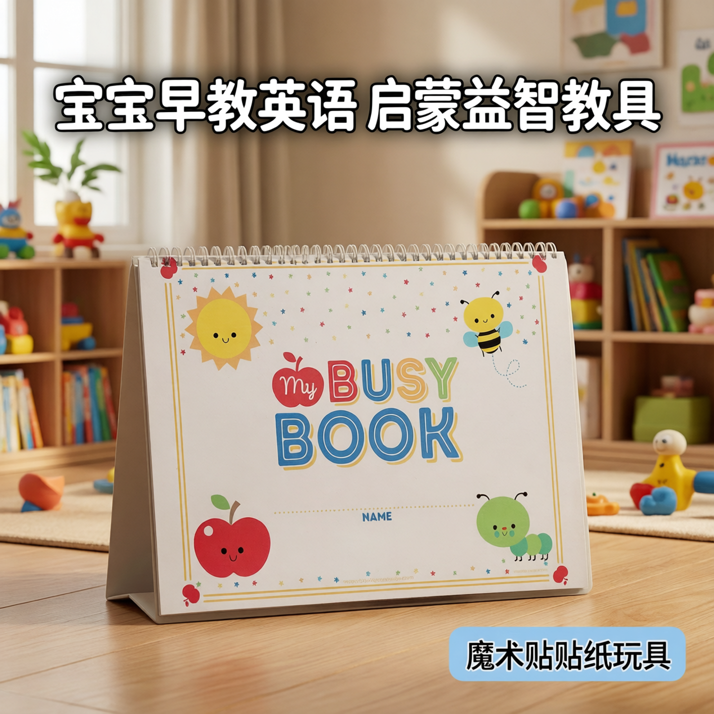 儿童字母手撕安静书成品宝宝早教英语启蒙益智教具贴纸玩具魔术贴