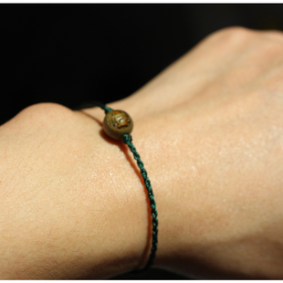 超细手绳绿色生肖兔手链十二生肖绿檀木属相牛虎龙蛇马羊猴鸡狗猪