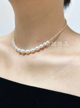 天然珍珠颈链女项链原创设计