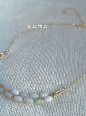 玉石女遮疤痕项链原创设计