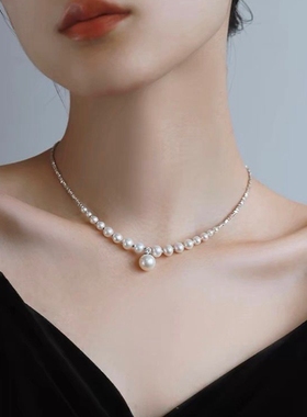 天然珍珠925银女式项链原创设计