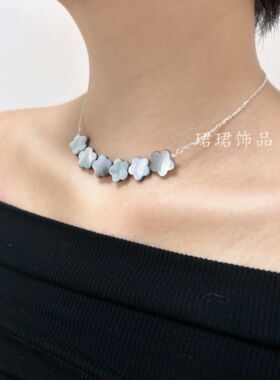 新品特价好货赚流量甲状腺术后遮挡疤痕项链天然灰蝶贝休闲风原创