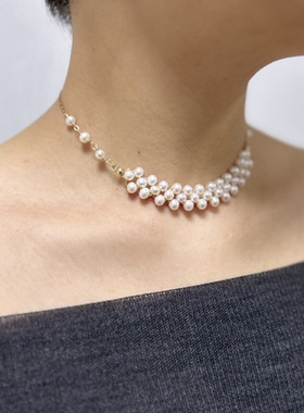 甲状腺遮挡疤痕包金天然珍珠新品