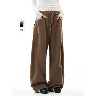 CATTEEIUS垂感慵懒松弛感裤子男女款秋冬宽松bf风运动休闲卫裤