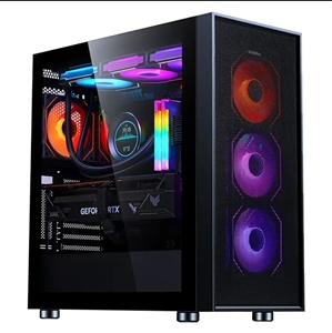 先马朱雀5 黑色 游戏电脑主机箱 支持长显卡/360水冷/E-ATX主板