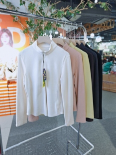 外穿打底衫 冰川时代女秋新款 双面绒长袖 立领拉链修身 25C2518 ok衫