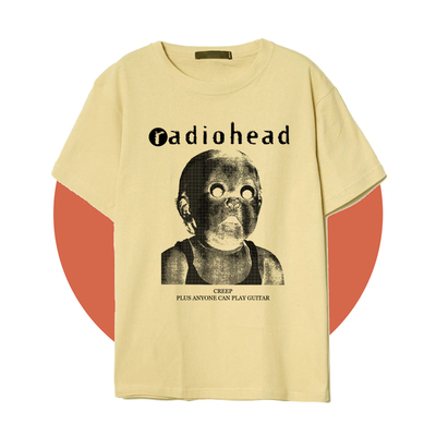 radiohead 黑白负片 电台司令 creep 暗黑小孩 男女印花短袖T恤