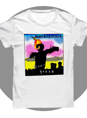 sonic youth bad moon rising 音速青年 地下摇滚 印花短袖T恤