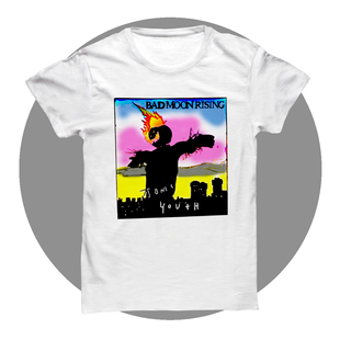 sonic youth bad moon rising 音速青年 地下摇滚 印花短袖T恤