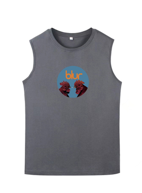 糊团blur模糊乐队think tank摇滚乐队纯棉休闲圆领无袖坎肩背心T