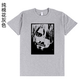 kurt cobain 科特柯本 环保印花 摇滚乐队印花纯棉T体恤衫