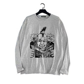 极柔长袖 款 12朋克摇滚乐队莫西干发型手绘喷墨印花春秋薄款 T恤