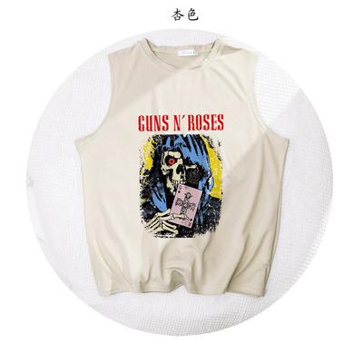 金属摇滚纯棉复古破坏做旧背心