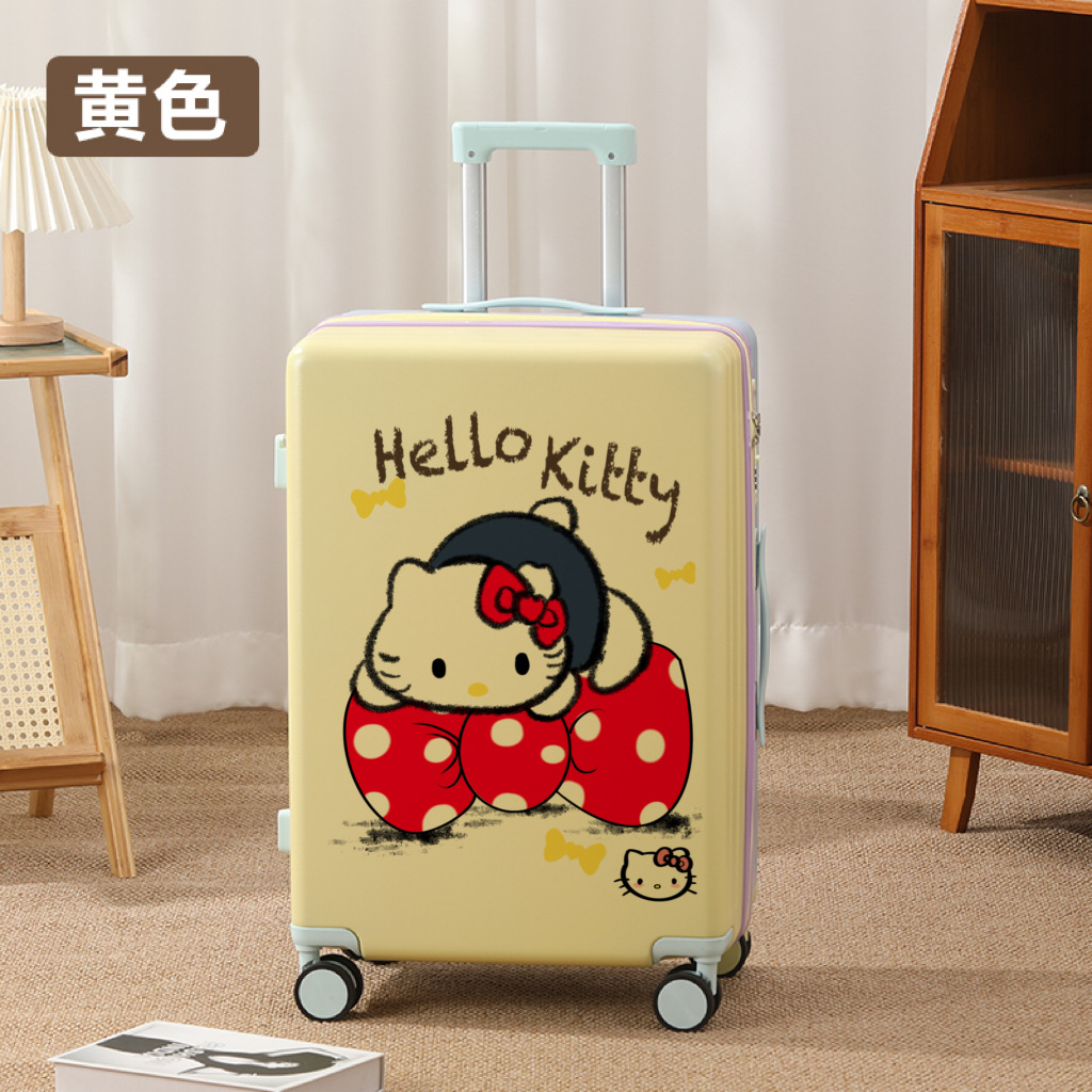 2025新款儿童拉杆行李箱20寸加厚男女中学生小孩拼色登机旅行KT猫