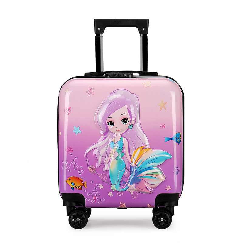儿童拉杆箱18寸行李小学生登机旅行箱密码小型男女孩万向轮美人鱼
