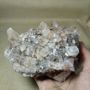 L113天然尖状方解石结晶矿物晶体矿标原石地质观赏石摆件calcite