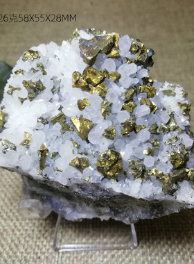 江西天然黄铜矿水晶石原石矿石标本N80斑铜矿黄铁矿摆件chalcop