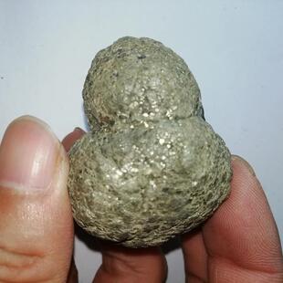 天然球状黄铁矿原石 立方体晶体 小摆件 招财 矿石 矿标教学