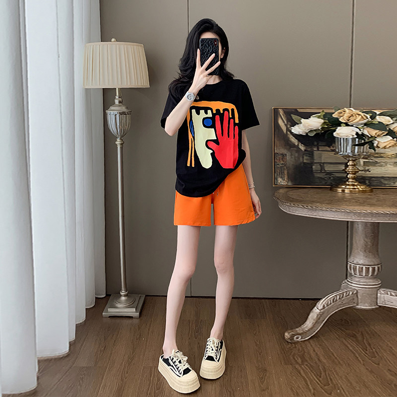 广场舞休闲运动套装女夏装两件套