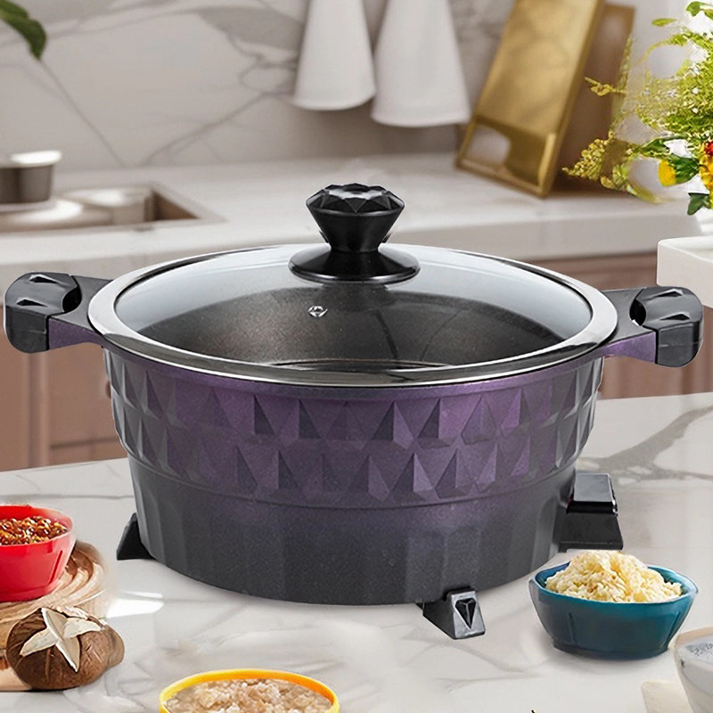 傻厨多用电热锅电火锅电煎锅电炒锅电蒸锅不粘锅锅巴饭28cm口径