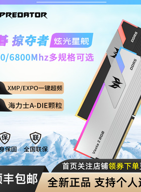 宏碁掠夺者DDR5炫光星舰6400/6800 32G台式机内存RGB灯条C32/C34