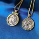 镀金古罗马金币硬币吊坠锁骨链毛衣链休闲文艺复古轻奢小众叠戴
