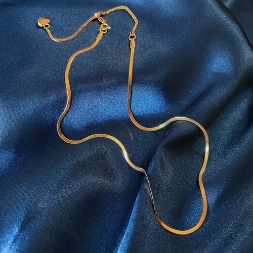 意大利扁平刀片蛇骨项链女欧美高级感叠戴锁骨链不掉色白百何同款