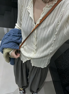 欧洲站2026早秋新款精品女装 欧货针织衫薄款长袖套头开衫潮6631