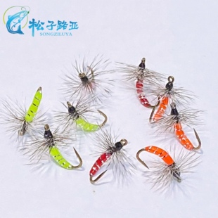 毒蚊飞蝇钩白条马口桃花鱼神饵飞钓柳根翘嘴宽鳍鱲腹节摇蚊溪哥
