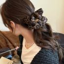 复古豹纹气质大肠发圈女款 扎头发皮筋高级感头绳网红百搭发绳发饰