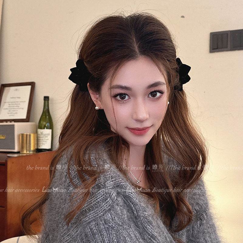 复古丝绒蝴蝶结抓夹小号优雅刘海发夹女2025新款高级感可爱侧边夹,饰品/流行首饰/时尚饰品新,发饰,淘宝优惠券,粉丝福利购,淘宝优惠卷