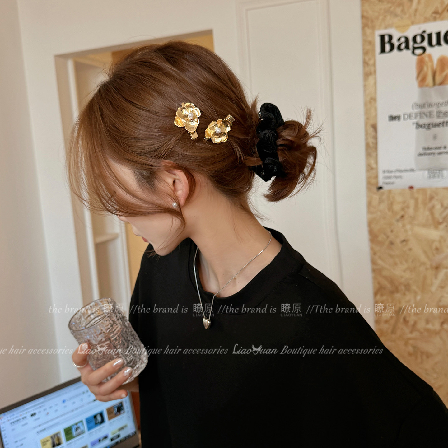 芷醉金迷~高级感花朵侧边夹女百搭2026新款刘海碎发夹时尚鸭嘴夹