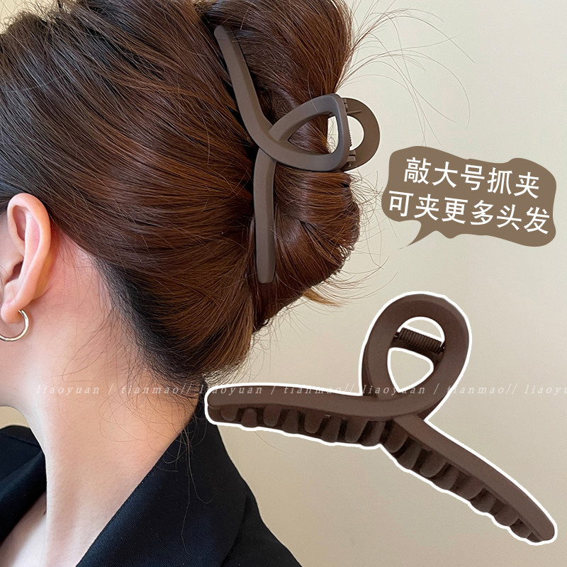 加厚耐用百搭塑料抓夹大号基础盘发发夹女后脑勺简约高级感鲨鱼夹