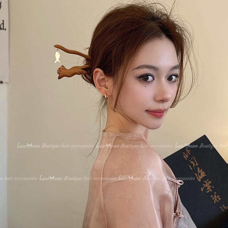真的可爱！小众新中式猫咪发簪