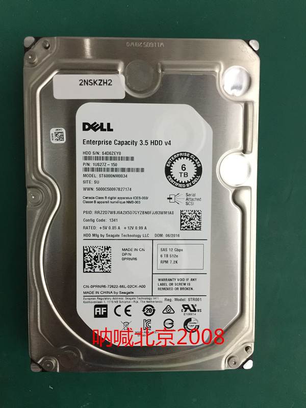 DELL MD3800f MD3220i MD3200 1200存储硬盘6T SAS ST6000NM0034