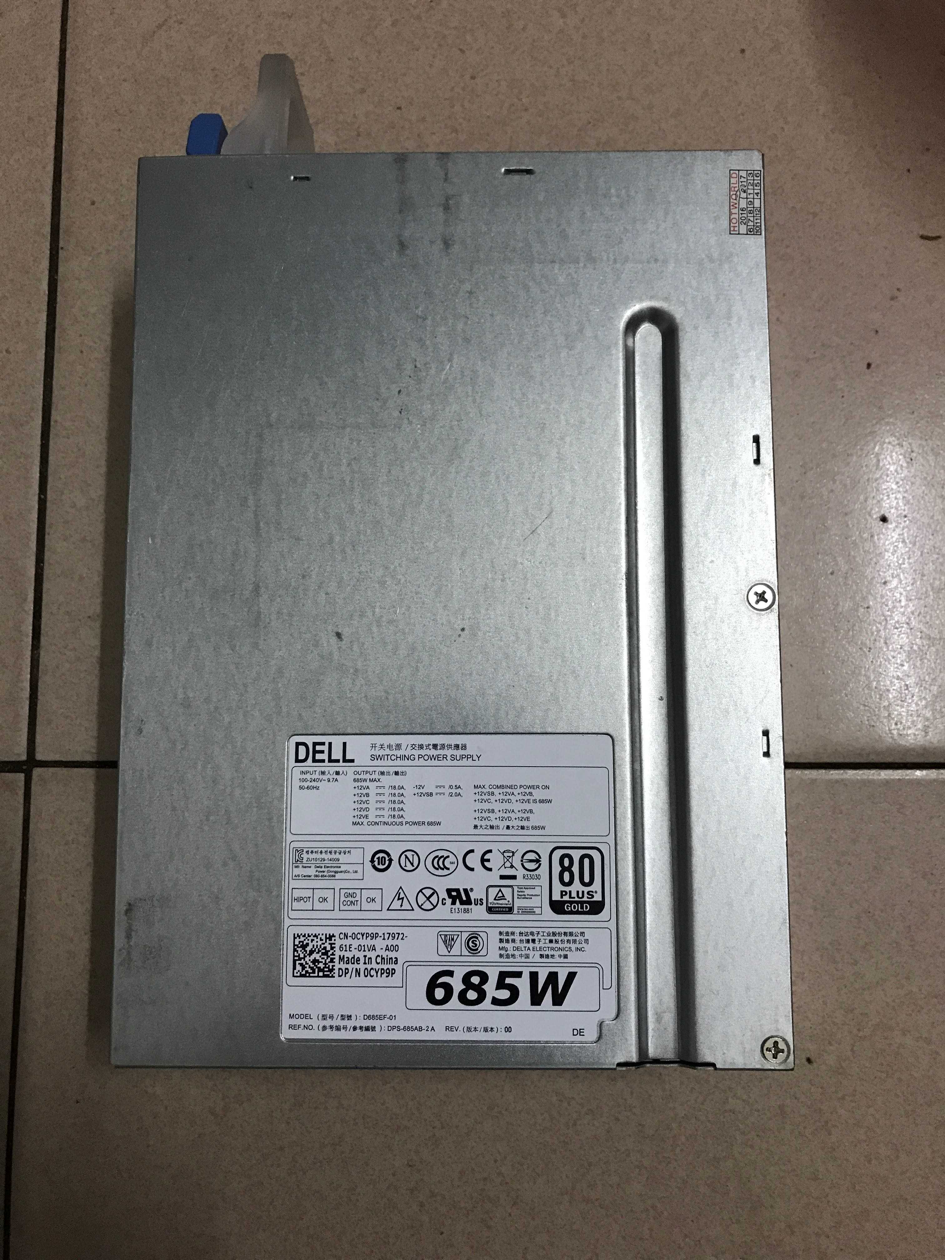 DELL T5810 T7810 685W工作站电源 D685EF-01 F685EF-01 CYP9P议